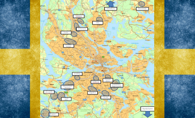 Strefy wrażliwe wokół Sztokholmu (zdj. Szwedzka policja, N. Raymond, flickr)