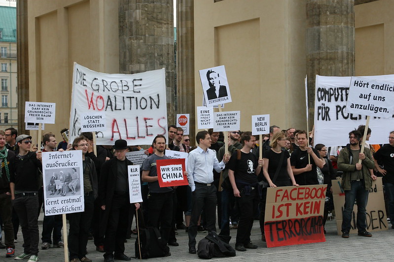 Protesty przeciwko wprowadzeniu internetowej cenzury Berlin (zdj. Flickr, Franz & P)