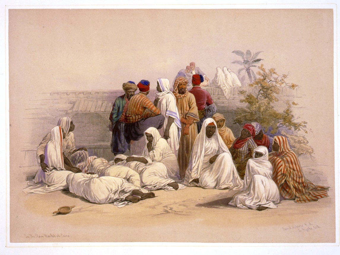 "Na rynku niewolników w Kairze", orientalista David Roberts 1846-48.