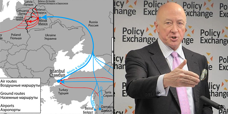 Trasy migracyjne na Białoruś, sir John Jenkins z Policy Exchange. (zdj. Wikimedia/Policy Exchange)