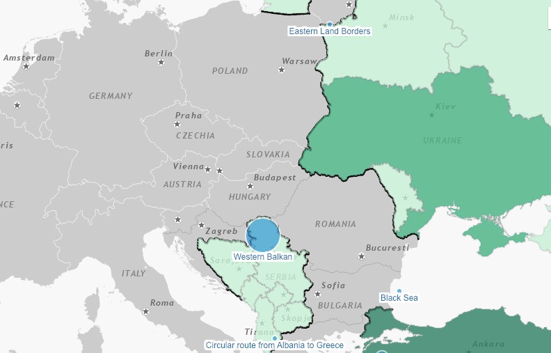 Rośnie migracja na Zachodnich Bałkanach (mapa Frontex)